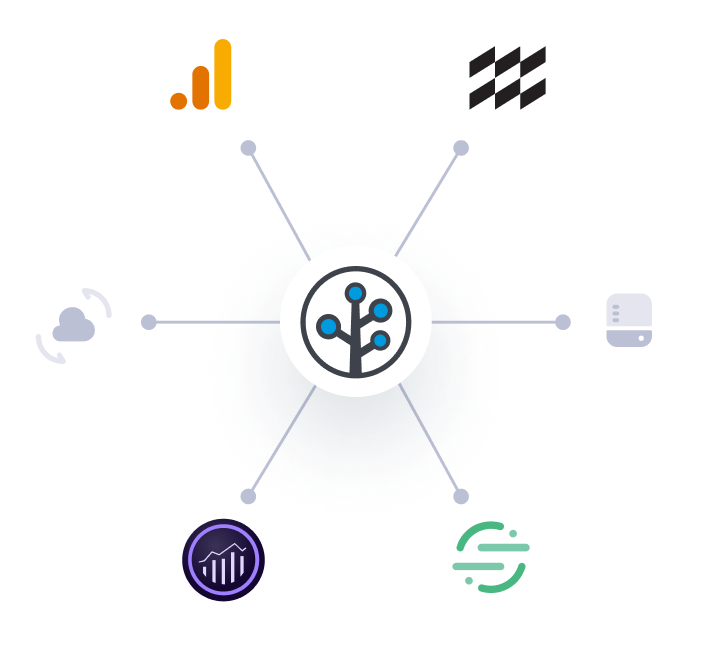 Image of spoke and wheel graphic with Branch logo in the middle surrounded by logos from the ad tech ecosystem.