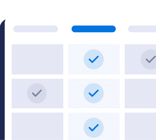 Premium support stylized graphic showing a table with checks